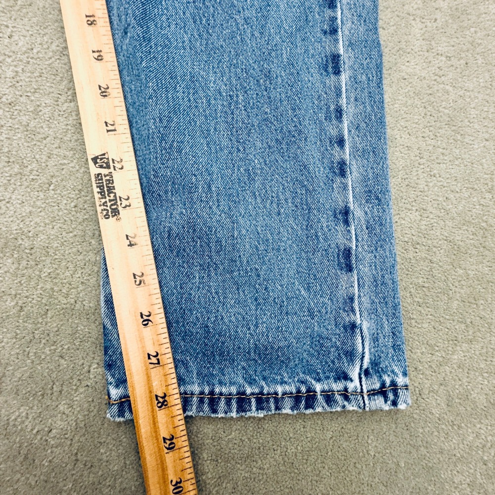 Levis 505 Regular Fit Straight Leg Jeans Mens 34x30 Medium Wash Blue Denim - Picture 7 of 14